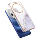 For Redmi 14C 4G Electroplating Marble Dual-side IMD Phone Case(White 006) - 3