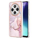 For Redmi 14C 4G Electroplating Marble Dual-side IMD Phone Case(Rose Gold 005) - 1