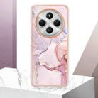 For Redmi 14C 4G Electroplating Marble Dual-side IMD Phone Case(Rose Gold 005) - 2