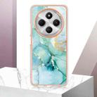 For Redmi 14C 4G Electroplating Marble Dual-side IMD Phone Case(Green 003) - 2