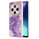 For Redmi 14C 4G Electroplating Marble Dual-side IMD Phone Case(Purple 002) - 1