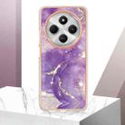 For Redmi 14C 4G Electroplating Marble Dual-side IMD Phone Case(Purple 002) - 2