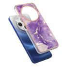 For Redmi 14C 4G Electroplating Marble Dual-side IMD Phone Case(Purple 002) - 3