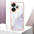 For Xiaomi Poco F6 5G Electroplating Marble Dual-side IMD Phone Case(White 006) - 2