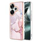 For Xiaomi Poco F6 5G Electroplating Marble Dual-side IMD Phone Case(Rose Gold 005) - 1