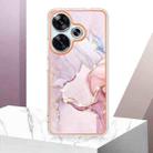 For Xiaomi Poco F6 5G Electroplating Marble Dual-side IMD Phone Case(Rose Gold 005) - 2