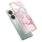 For Xiaomi Poco F6 5G Electroplating Marble Dual-side IMD Phone Case(Rose Gold 005) - 3