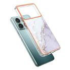 For Xiaomi Poco F6 Pro 5G Electroplating Marble Dual-side IMD Phone Case(White 006) - 3