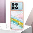 For Xiaomi Poco F6 Pro 5G Electroplating Marble Dual-side IMD Phone Case(Green 004) - 2