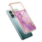 For Xiaomi Poco F6 Pro 5G Electroplating Marble Dual-side IMD Phone Case(Purple 001) - 3