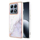 For Xiaomi 14T Electroplating Marble Dual-side IMD Phone Case(White 006) - 1