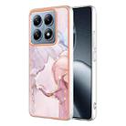 For Xiaomi 14T Electroplating Marble Dual-side IMD Phone Case(Rose Gold 005) - 1