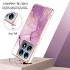 For Xiaomi 14T Electroplating Marble Dual-side IMD Phone Case(Purple 001) - 3