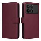 For Redmi K70 / K70 Pro BETOPNICE BN-005 2 in 1 Detachable Imitate Genuine Leather Phone Case(Wine Red) - 1