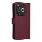 For Xiaomi POCO F6 BETOPNICE BN-005 2 in 1 Detachable Imitate Genuine Leather Phone Case(Wine Red) - 3