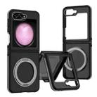 For Samsung Galaxy Z Flip5 Dual-Color Skin Feel 360 Rotating Holder Phone Case(Grey) - 1