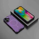 For iPhone 16 Grating Airbag Shockproof MagSafe Frosted Phone Case(Purple) - 2
