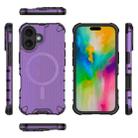 For iPhone 16 Grating Airbag Shockproof MagSafe Frosted Phone Case(Purple) - 3