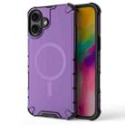 For iPhone 16 Plus Grating Airbag Shockproof MagSafe Frosted Phone Case(Purple) - 1