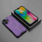 For iPhone 16 Plus Grating Airbag Shockproof MagSafe Frosted Phone Case(Purple) - 2