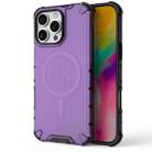 For iPhone 16 Pro Max Grating Airbag Shockproof MagSafe Frosted Phone Case(Purple) - 1