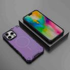 For iPhone 16 Pro Max Grating Airbag Shockproof MagSafe Frosted Phone Case(Purple) - 2