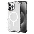 For iPhone 15 Pro Grating Airbag Shockproof MagSafe Frosted Phone Case(Transparent) - 1