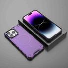 For iPhone 15 Pro Grating Airbag Shockproof MagSafe Frosted Phone Case(Purple) - 2