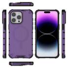 For iPhone 15 Pro Grating Airbag Shockproof MagSafe Frosted Phone Case(Purple) - 3