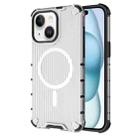 For iPhone 15 Plus Grating Airbag Shockproof MagSafe Frosted Phone Case(Transparent) - 1