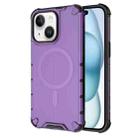 For iPhone 15 Plus Grating Airbag Shockproof MagSafe Frosted Phone Case(Purple) - 1