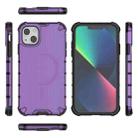 For iPhone 15 Plus Grating Airbag Shockproof MagSafe Frosted Phone Case(Purple) - 3