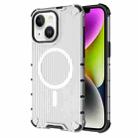 For iPhone 14 Plus Grating Airbag Shockproof MagSafe Frosted Phone Case(Transparent) - 1