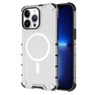 For iPhone 13 Pro Grating Airbag Shockproof MagSafe Frosted Phone Case(Transparent) - 1