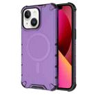 For iPhone 13 Grating Airbag Shockproof MagSafe Frosted Phone Case(Purple) - 1