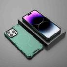 For iPhone 11 Pro Max Grating Airbag Shockproof MagSafe Frosted Phone Case(Green) - 2
