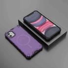 For iPhone 11 Grating Airbag Shockproof MagSafe Frosted Phone Case(Purple) - 2