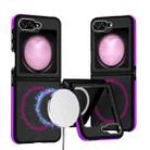 For Samsung Galaxy Z Flip5 Dual-Color Skin Feel MagSafe Full Coverage Phone Case(Purple) - 1