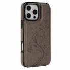 For iPhone 16 Pro Max Double Buckle Butterfly Embossing PU Phone Case(Grey) - 2