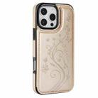 For iPhone 16 Pro Max Double Buckle Butterfly Embossing PU Phone Case(Gold) - 2