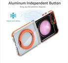 For Samsung Galaxy Z Flip5 Dual-Color Clear Acrylic Hybrid TPU 360 Rotating Holder Phone Case(Orange) - 3