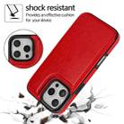 For iPhone 16 Pro Max Double Buckle Crazy Horse Texture PU Phone Case(Red) - 3