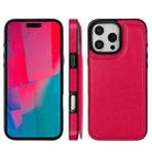 For iPhone 16 Pro Max Double Buckle Crazy Horse Texture PU Phone Case(Rose Red) - 2