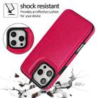 For iPhone 16 Pro Max Double Buckle Crazy Horse Texture PU Phone Case(Rose Red) - 3