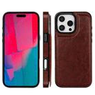 For iPhone 16 Pro Max Double Buckle Crazy Horse Texture PU Phone Case(Brown) - 2