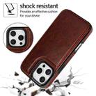 For iPhone 16 Pro Max Double Buckle Crazy Horse Texture PU Phone Case(Brown) - 3