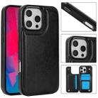 For iPhone 16 Pro Double Buckle Crazy Horse Texture PU Phone Case(Black) - 1