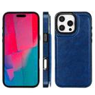 For iPhone 16 Pro Double Buckle Crazy Horse Texture PU Phone Case(Blue) - 2