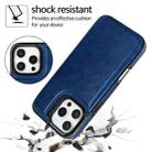 For iPhone 16 Pro Double Buckle Crazy Horse Texture PU Phone Case(Blue) - 3