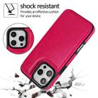 For iPhone 16 Pro Double Buckle Crazy Horse Texture PU Phone Case(Rose Red) - 3